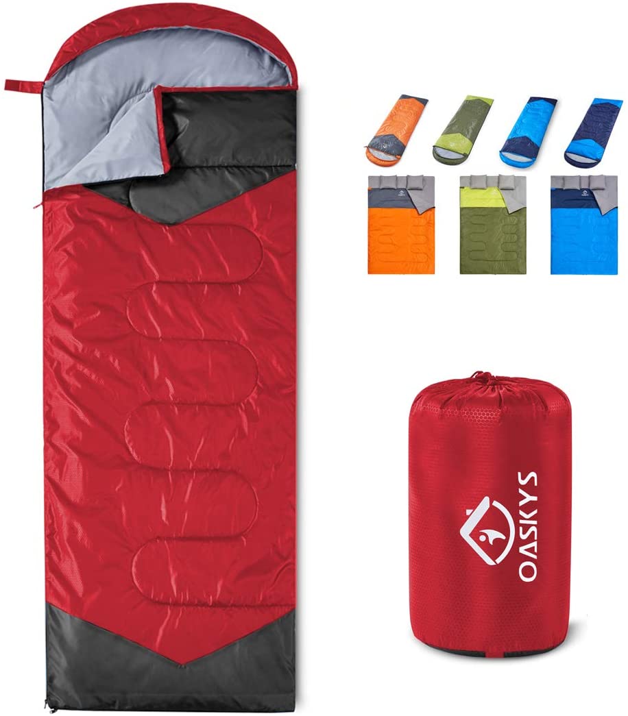 oaskys Camping Sleeping Bag - 3 Season Warm & Cool Weather 